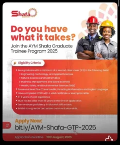 AYM Shafa Energy Graduate Trainee Programme 2025