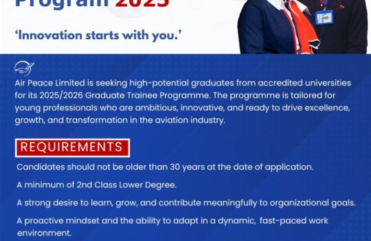 Air peace Graduate trainee program