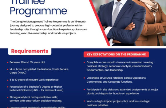 Dangote Cement Management Trainee Program