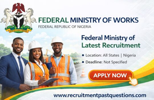 Apply for Federal Ministry of Works recruitment