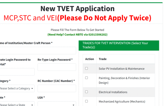 TVET Training Centre Application